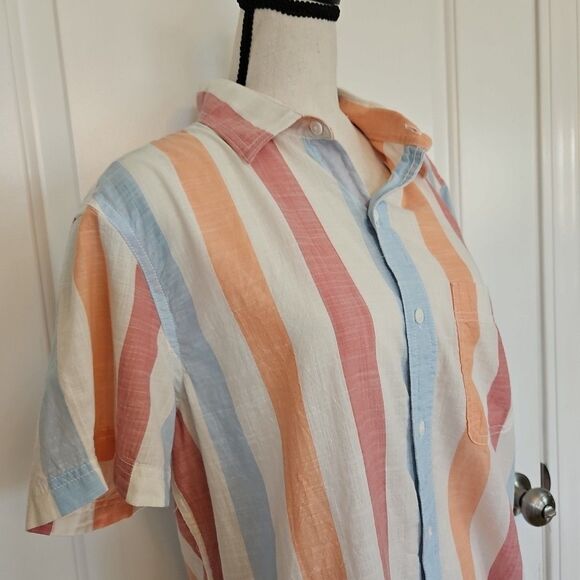 American Eagle Shirt Men's Med. Cotton Striped Shirt Casual Madras NWT - Picture 3 of 10